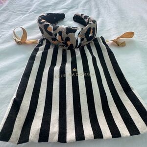 Lele Sadoughi Leopard Print Headband with Black and Tan